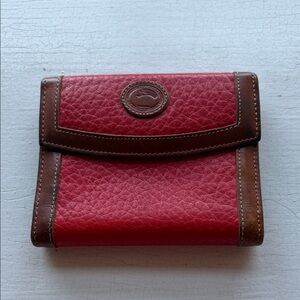 Dooney & Bourke Leather Credit Card Wallet – Red & Brown | Gently Used